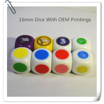 Customized 16mm Acrylic silk screen heat transfer printing cube dice