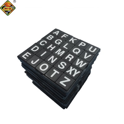 Scrabble crossword tiles solid plastic game black colored with white lettering